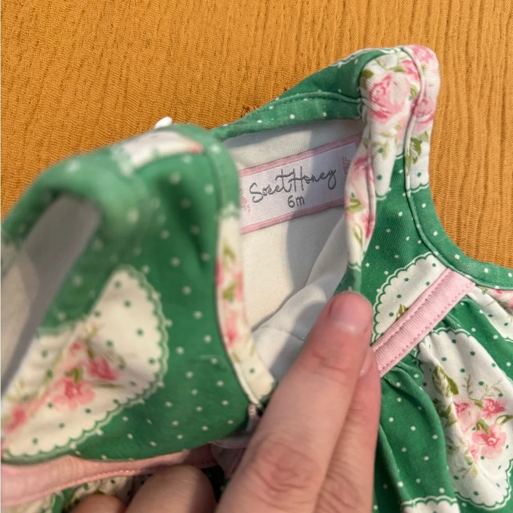 SweetHoney Green and Pink Floral Diaper Cover Set